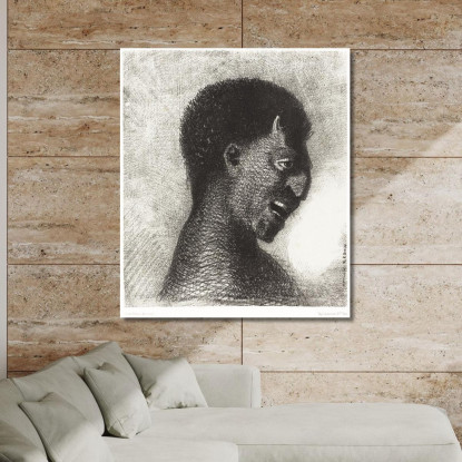 Il Satiro Dal Sorriso Cinico Odilon Redon ord77 quadro stampato su tela