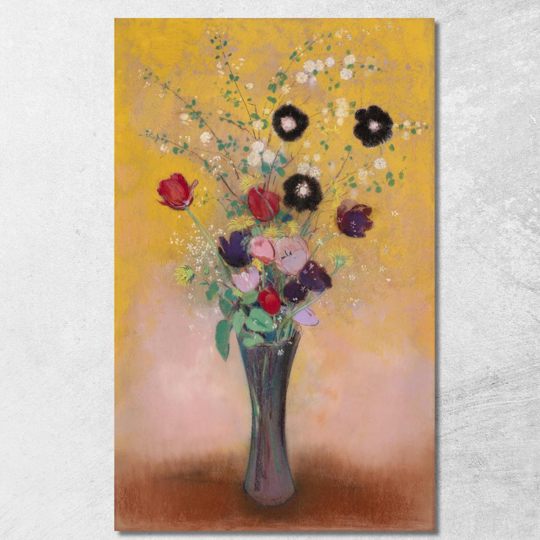 Vaso Di Fiori Odilon Redon ord84 quadro stampato su tela Vaso Di Fiori Odilon Redon ord84 quadro stampato su tela