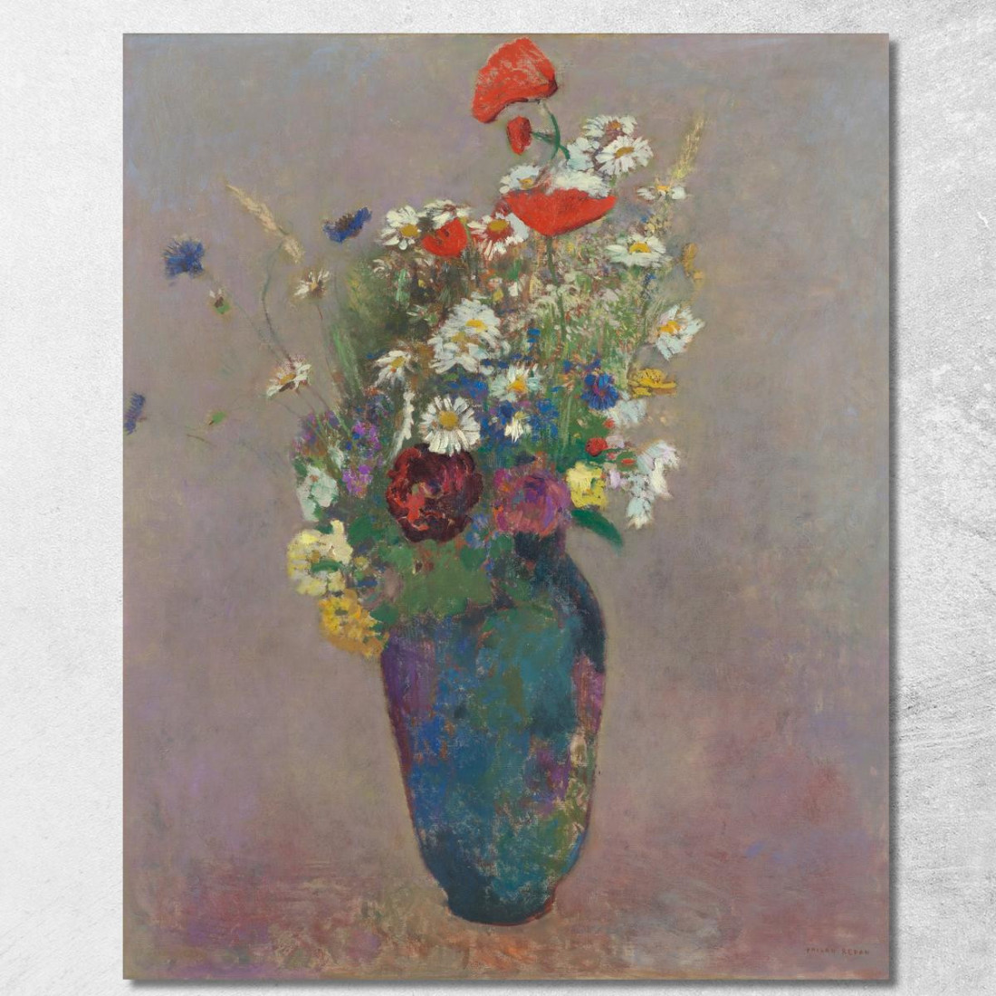 Vaso Di Fiori Visione Odilon Redon ord92 quadro stampato su tela Vaso Di Fiori Visione Odilon Redon ord92 quadro stampato su tela