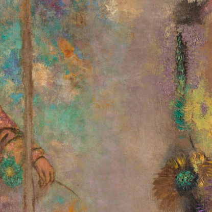 Donna In Una Sala Giochi Gotica Donna Con Fiori Odilon Redon ord95 quadro stampato su tela