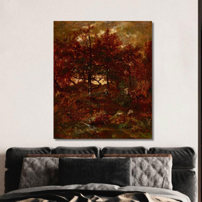Autunno A St. Jean De Paris Foresta Di Fontainebleau Théodore Rousseau trs8 quadro stampato su tela