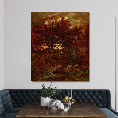 Autunno A St. Jean De Paris Foresta Di Fontainebleau Théodore Rousseau trs8 quadro stampato su tela
