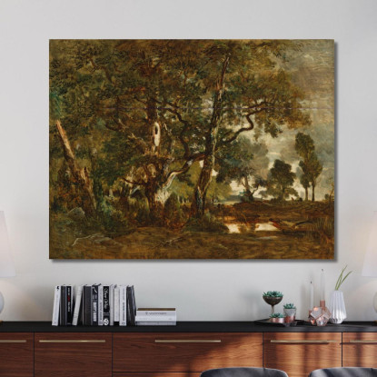 Foresta Di Fontainebleau Gruppo Di Alberi Ad Alto Fusto Che Domina La Pianura Di Clair-Bois Ai Margini Di Ba Théodore Rousseau