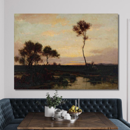 Paesaggio Del Lago Théodore Rousseau trs15 quadro stampato su tela