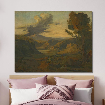 Paesaggio Alvernia Théodore Rousseau trs16 quadro stampato su tela