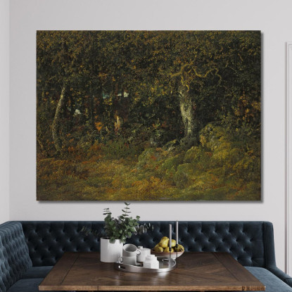 La Quercia Rocciosa Théodore Rousseau trs24 quadro stampato su tela