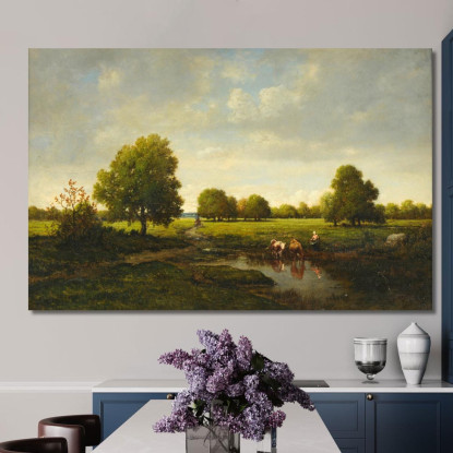 Il Trogolo Théodore Rousseau trs26 quadro stampato su tela