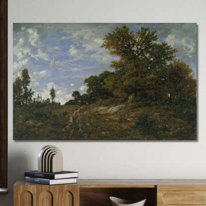 Il Limite Del Bosco Nella Foresta Di Fontainebleau Di Monts-Girard Théodore Rousseau trs36 quadro stampato su tela