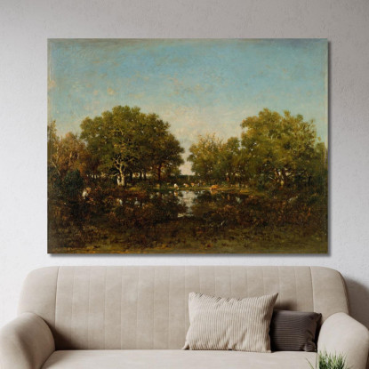 La Memoria Della Piscina Della Foresta Di Chambord Théodore Rousseau trs42 quadro stampato su tela