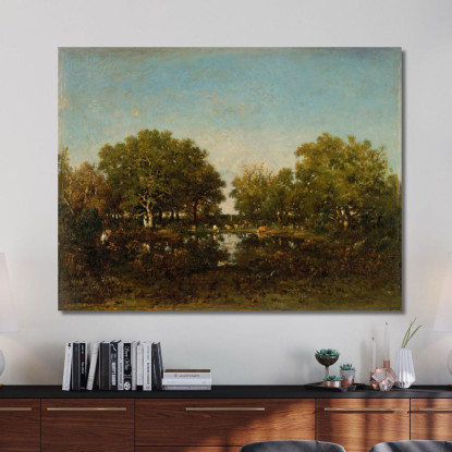 La Memoria Della Piscina Della Foresta Di Chambord Théodore Rousseau trs42 quadro stampato su tela