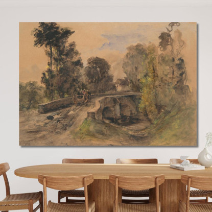Il Ponte Di Pietra Théodore Rousseau trs43 quadro stampato su tela