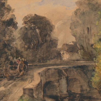 Il Ponte Di Pietra Théodore Rousseau trs43 quadro stampato su tela