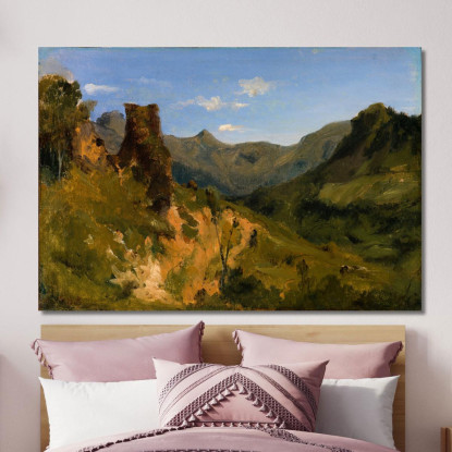 Valle Nei Monti Dell'Alvernia Théodore Rousseau trs45 quadro stampato su tela