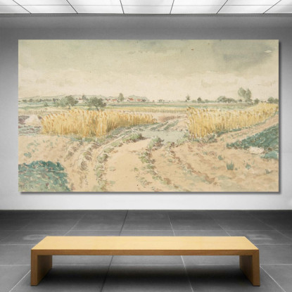 Campi Di Grano Théodore Rousseau trs52 quadro stampato su tela