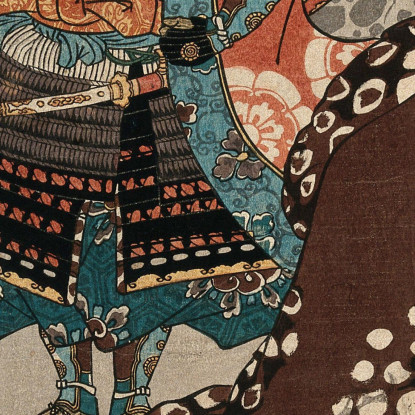 Un Samurai Osserva Mentre Una Rana Gigante Corre Sopra I Servi Utagawa Kuniyoshi ukn1 quadro stampato su tela