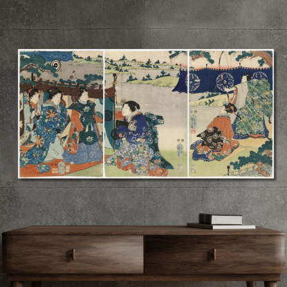 Dalla Storia Di Genji Utagawa Kuniyoshi ukn11 quadro stampato su tela