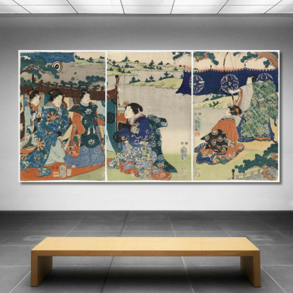 Dalla Storia Di Genji Utagawa Kuniyoshi ukn11 quadro stampato su tela