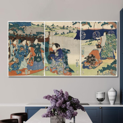 Dalla Storia Di Genji Utagawa Kuniyoshi ukn11 quadro stampato su tela