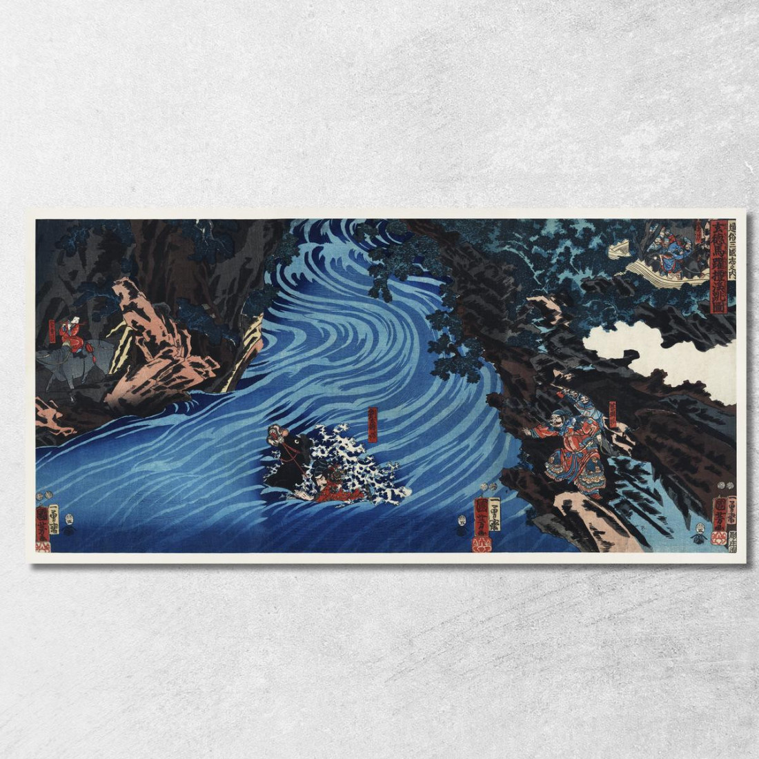 Gentoku Uma O Odorashite Tankei O Koeru Zu Utagawa Kuniyoshi ukn12 quadro stampato su tela Gentoku Uma O Odorashite Tankei O Koeru Zu Utagawa Kuniyoshi ukn12 quadro stampato su tela