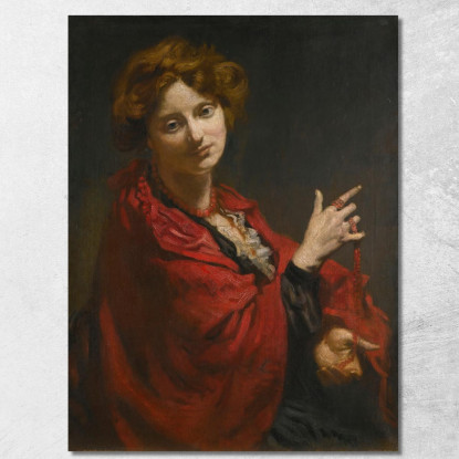 Anita Bartle Lo Scialle Rosso William Orpen wrp1 quadro stampato su tela