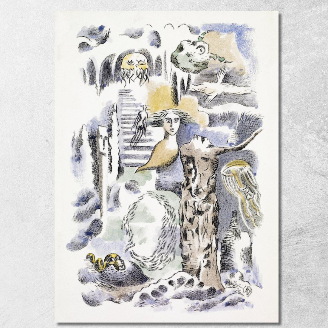 Progetto Per Urne Buriall-Ghosts Paul Nash pns2 quadro stampato su tela Progetto Per Urne Buriall-Ghosts Paul Nash pns2 quadro stampato su tela