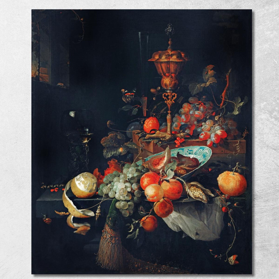 Frutta Abraham Mignon amn5 quadro stampato su tela Frutta Abraham Mignon amn5 quadro stampato su tela