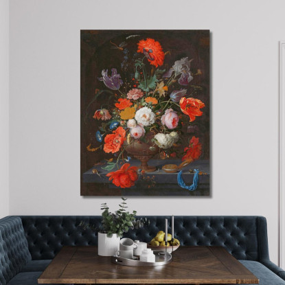 Natura Morta Con Fiori Abraham Mignon amn6 quadro stampato su tela