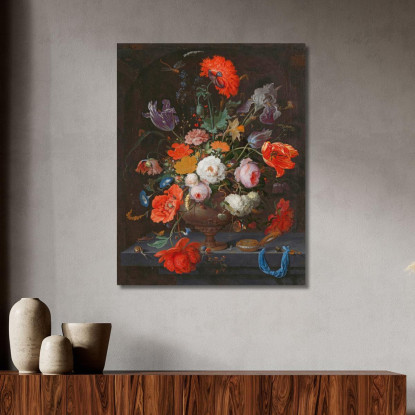 Natura Morta Con Fiori Abraham Mignon amn6 quadro stampato su tela