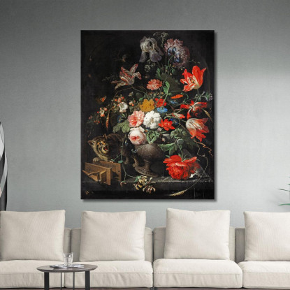 Il Bouquet Rovesciato Abraham Mignon amn7 quadro stampato su tela