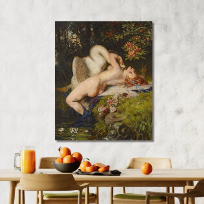 Leda E Il Cigno Heinrich Lossow hlw3 quadro stampato su tela