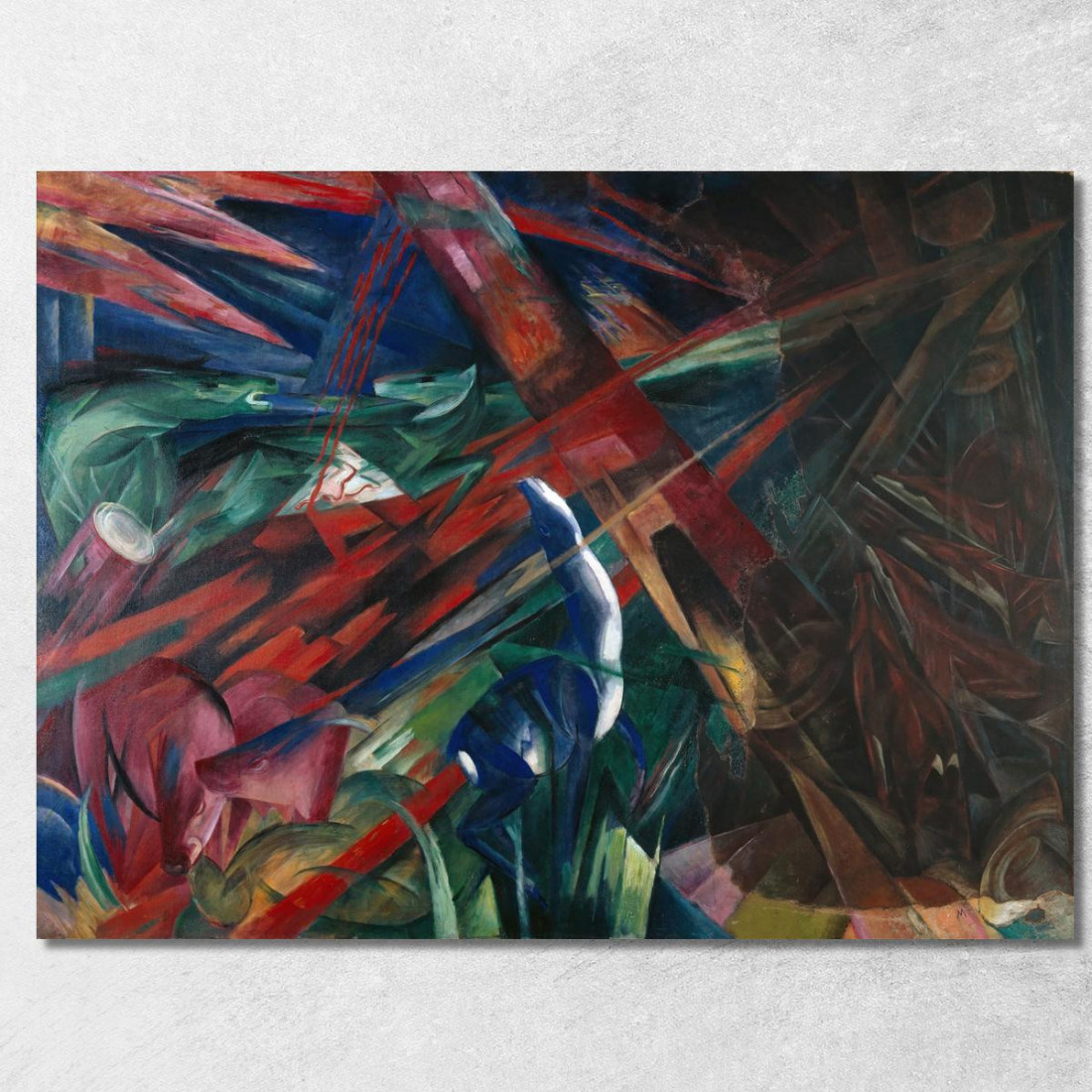 Destini Animali Gli Alberi Mostravano I Loro Anelli Gli Animali Le Loro Vene Franz Marc fmr2 quadro stampato su tela Destini Animali Gli Alberi Mostravano I Loro Anelli Gli Animali Le Loro Vene Franz Marc fmr2 quadro stampato su tela