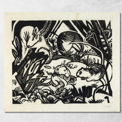 Leggenda Degli Animali Franz Marc fmr3 quadro stampato su tela