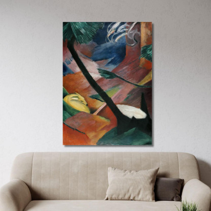 Cervo Nella Foresta Ii Franz Marc fmr10 quadro stampato su tela