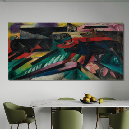 I Lupi Della Guerra Nei Balcani Franz Marc fmr14 quadro stampato su tela