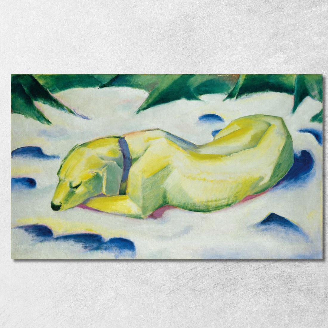 Cane Sdraiato Nella Neve Franz Marc fmr15 quadro stampato su tela