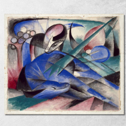 Cavallo Sognante Franz Marc fmr16 quadro stampato su tela