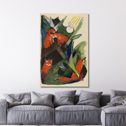 Quattro Volpi Franz Marc fmr20 quadro stampato su tela