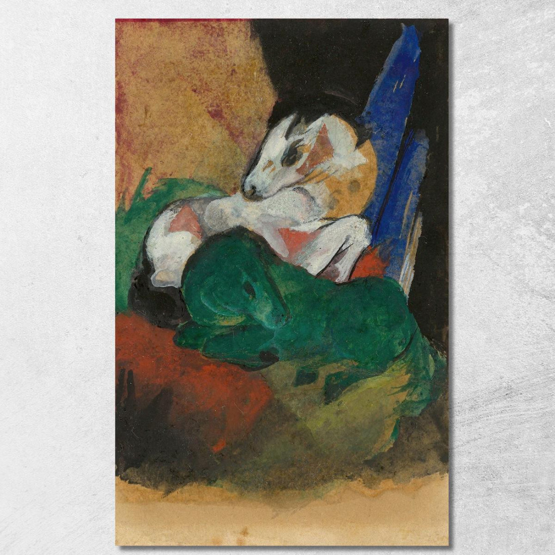 Cavallo Verde E Bianco Franz Marc fmr25 quadro stampato su tela Cavallo Verde E Bianco Franz Marc fmr25 quadro stampato su tela
