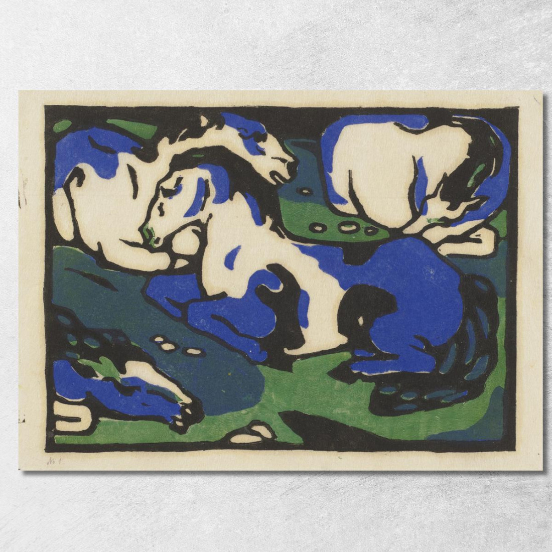 Cavalli Che Riposano Franz Marc fmr27 quadro stampato su tela Cavalli Che Riposano Franz Marc fmr27 quadro stampato su tela