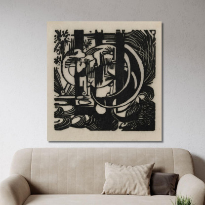 Lucertole Franz Marc fmr33 quadro stampato su tela