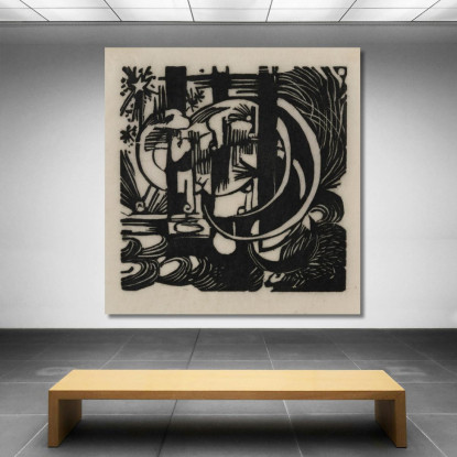 Lucertole Franz Marc fmr33 quadro stampato su tela