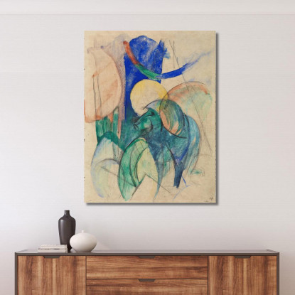 Mandrillo Franz Marc fmr34 quadro stampato su tela