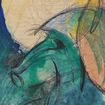 Mandrillo Franz Marc fmr34 quadro stampato su tela
