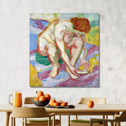 Nudo Con Un Gatto Franz Marc fmr35 quadro stampato su tela