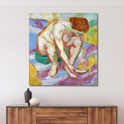 Nudo Con Un Gatto Franz Marc fmr35 quadro stampato su tela