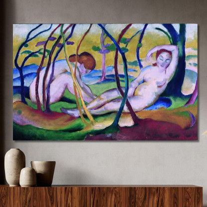 Nudi Sotto Gli Alberi Franz Marc fmr36 quadro stampato su tela
