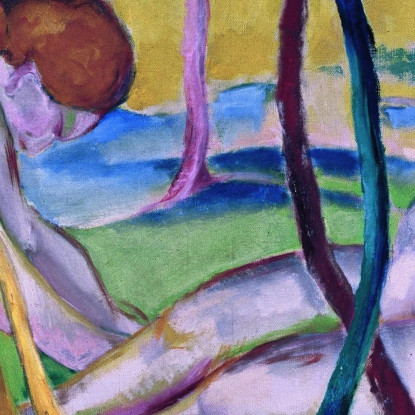 Nudi Sotto Gli Alberi Franz Marc fmr36 quadro stampato su tela