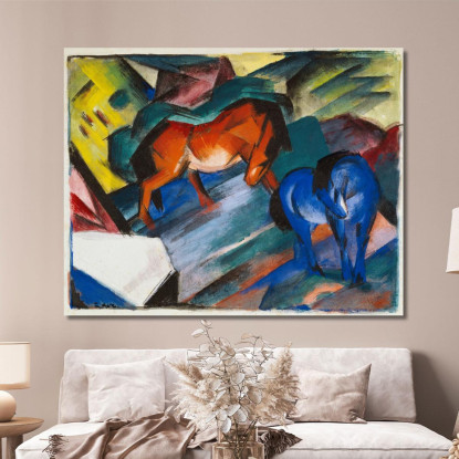Cavallo Rosso E Blu Franz Marc fmr38 quadro stampato su tela