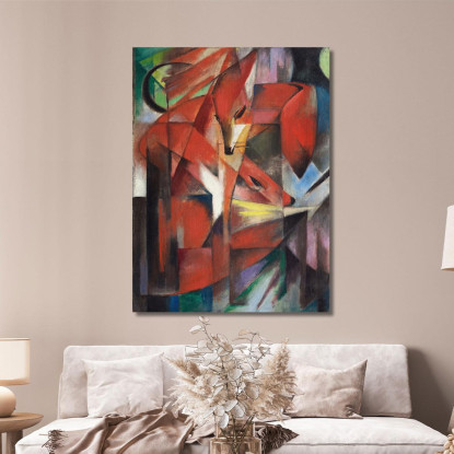 Le Volpi Franz Marc fmr51 quadro stampato su tela