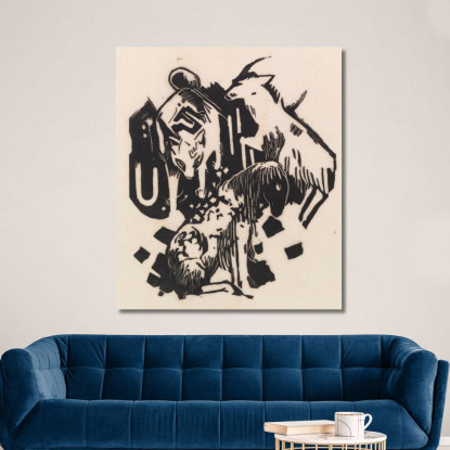Tre Animali Franz Marc fmr54 quadro stampato su tela
